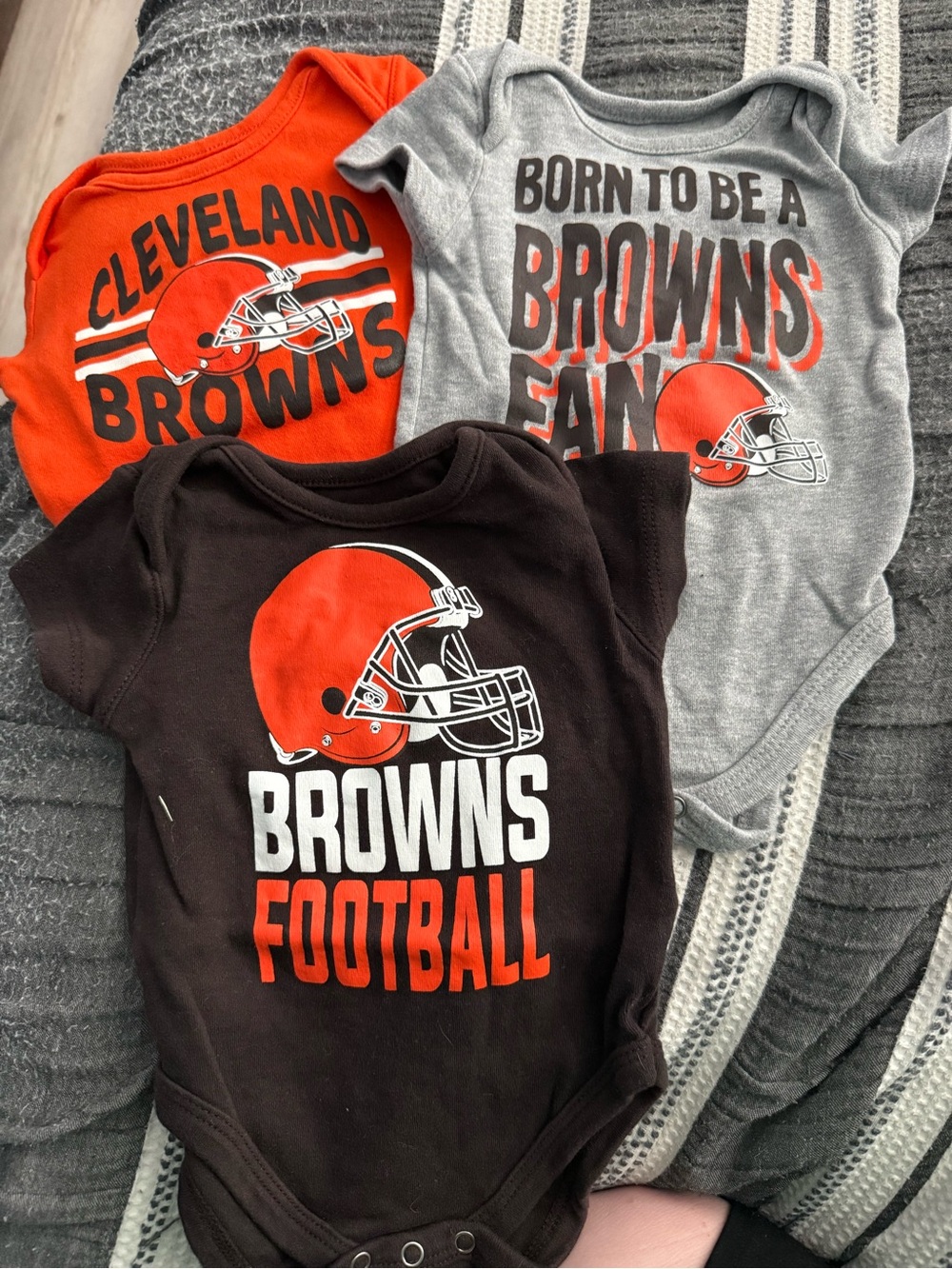 Cleveland Browns Baby Onesie Set - Orange, Brown, Gray